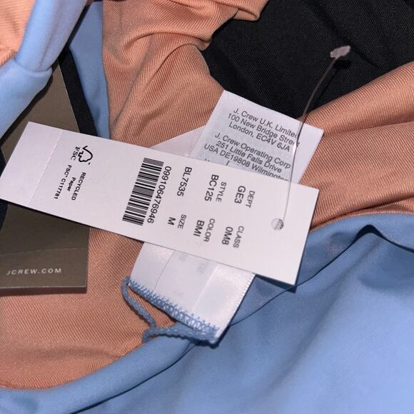 NWT J. Crew Blue Cheeky Curved Waist Bikini Swim Bathing Suit Bottom Size Medium - Picture 7 of 9